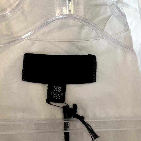 Nili Lotan Reina Crochet Trim White Cotton Poplin Shirt XS NWT India - Picture 4 of 10